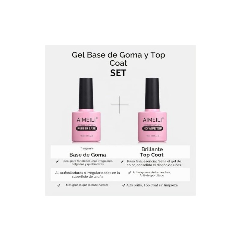 AIMEILI- Kit de esmalte de uñas en gel con base