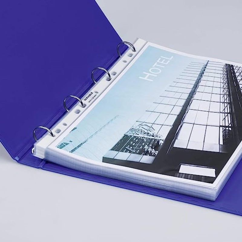 50 Pcs A4 Plastic Punched Punch Pockets 30 Micron for