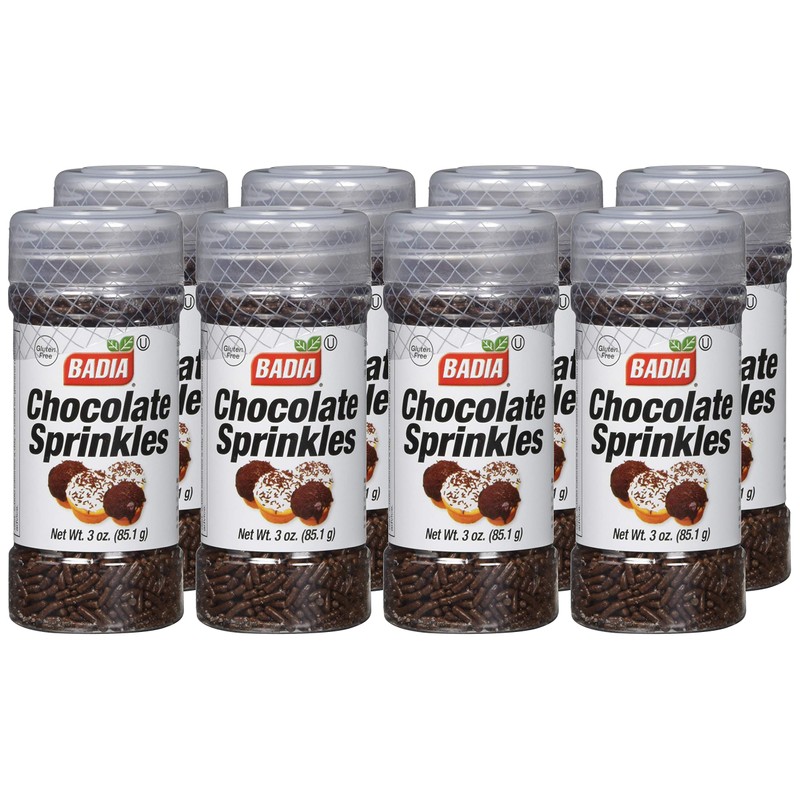 Badia Chocolate Sprinkles, 3 Oz (Pack Of 8)