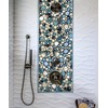 Primoon Pebble Tiles 5 Sheets, Aqua Teal Blue Mosaic Tiles