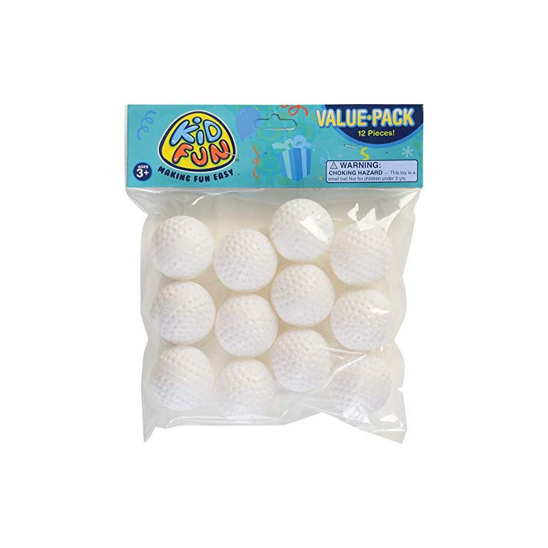 Quality Plastic Golf Balls, 12 Pack