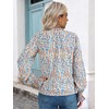 MASCOMODA Womens V Neck Floral Long Sleeve Tops 2025 Summer