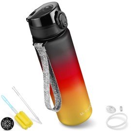 My Vesperbox Minny Children's Leak-Proof Water Bottle, with Straw or Strainer, 500 ml, Lightweight Tritan Water Bottle, BPA-Free, for Nursery, School, Germany, 500 ml