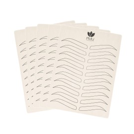 PMU Premium Microblading Practice Skin Double-Sided | Professional Realistic Hairstroke Tattoo Latex | Special Eyebrow Designs For Cosmetic Tattooing (Black - 5 Pack)