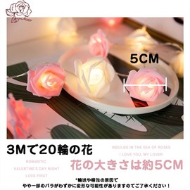 3.9 ft (3 m) 20 Flowers, Mood Creating! Rose Light, LED Illumination Light, Romantic Flowers, Rose Light, USB Powered, Valentine, Wedding, Proposal, Indoor/Outdoor, New Year, Store Decoration,