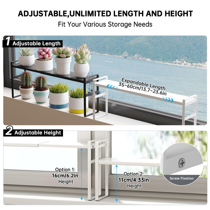 WOCHUANGSI 1pcs Small Narrow Tall Shelf for Windowsill Kitchen Organizer