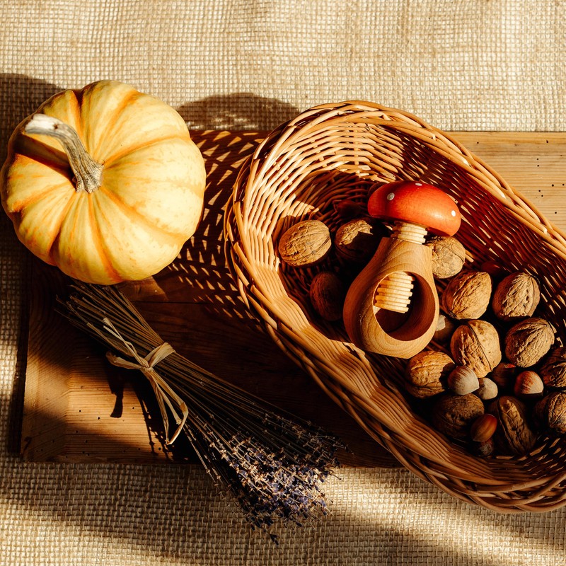 Creative Home Wooden Nutcracker | Toadstool Shape | 10 x