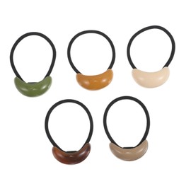 WOONEKY 5pcs Oval Hair Ties for Women Stylish Elastic Bands Versatile Colors for Effortless Ponytail Styling Lightweight Hair Accessories for for All Occasions