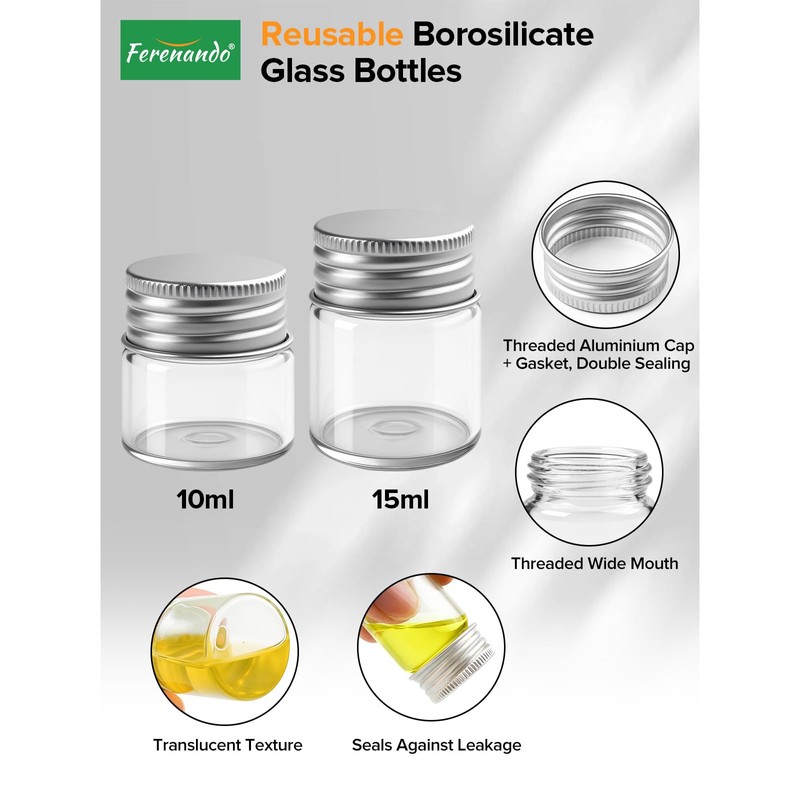 Ferenando Pack of 30 Wide Mouth Test Tube with Screw
