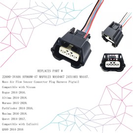 1PCS Mass Air Flow Sensor Connector Plug Harness Pigtail Compatible with Nissan Rogue 14-17 Altima 14-19 Murano 15-20 Pathfinder 14-16 Maxima 16-18 Quest 14-17 Compatible with Infiniti QX60 14-17