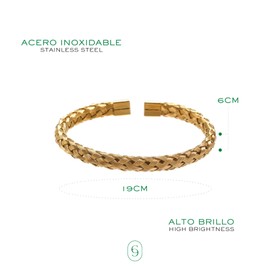 CLEPSIDRA® Pulseras para mujer de acero inoxidable. Brazalete ajustable uso diario. Regalos para mujer, mamá, novia o amiga. Joyeria para toda ocasion. Accesorios para mujer a la moda. Jewelry Gift