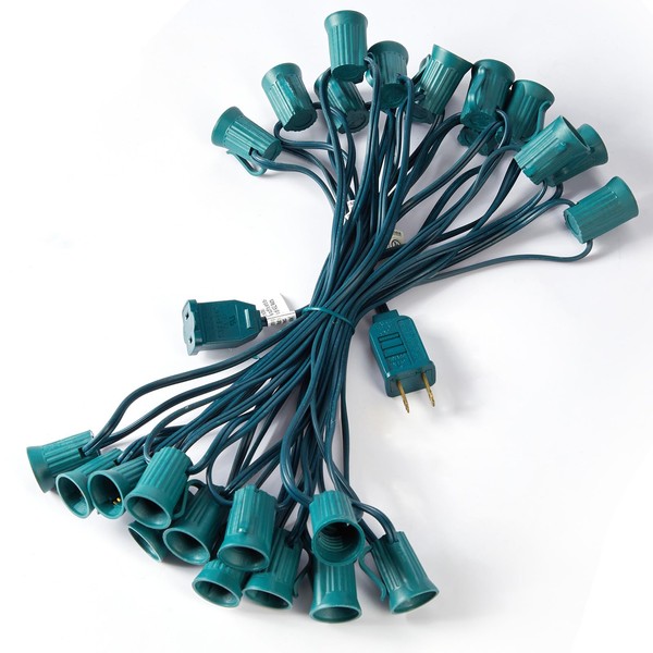 C9 Light Strand 25 FT for E17-12 Spacing, Outdoor String