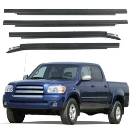 Window Weather Stripping Molding Trim Belt Compatible with Toyota Tundra 2000-2006, Outer Front and Rear Door Weatherstrip Window Seal Belt Replace# 75740-0C022 75730-0C022 75720-0C010 75710-0C010