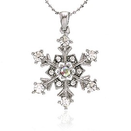 SoulBreezeCollection Christmas Winter Snowflake Necklace Pendant Charm Wedding Bridesmaid Prom Bridal Fashion Jewelry
