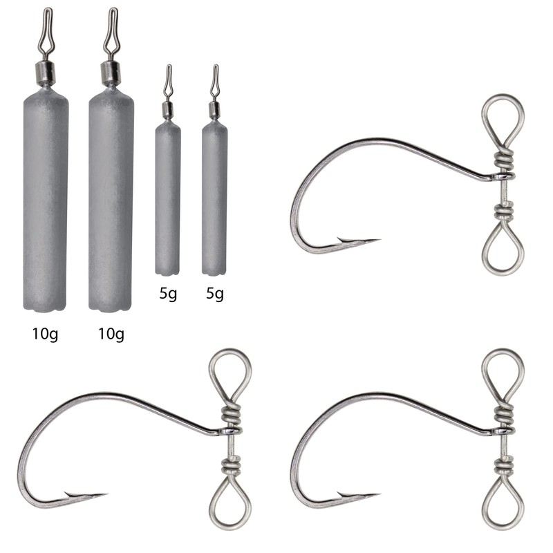 Dropshot Rig Set | Drop Shot Weights, Hooks, Rubber Fish