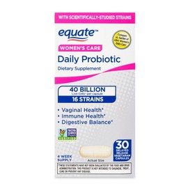Equate Women's Care Daily Probiotic Delayed Release Vegetarian Capsules, 30 Ct