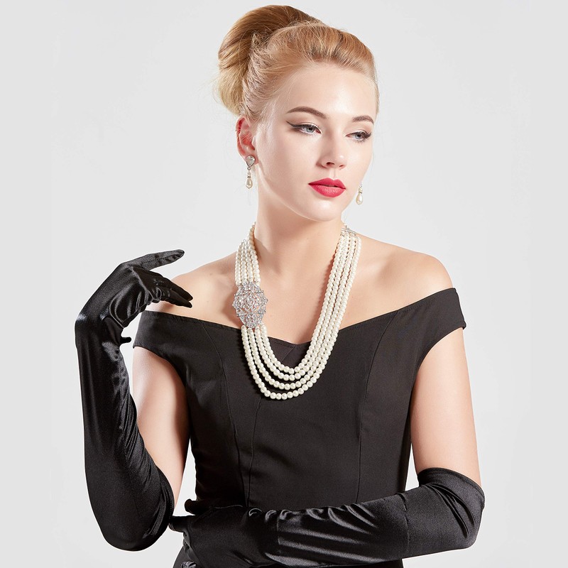 BABEYOND Collar de perlas Gatsby de los años 20, collar