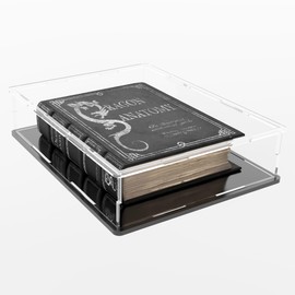 QIMOND Acrylic Display Case for Book, Clear Flat Acrylic Box for Displaying Books, Medals, Stamps, Collectibles and Cards，10.6" L x 8" W x 2.4" H