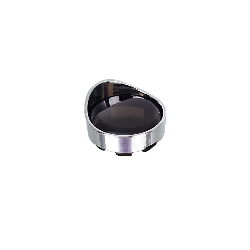 NTHREEAUTO Smoked Bullet Turn Signal Light Lens Cover with Chrome