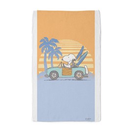 CafePress Snoopy Hits The Beach Tea Towel