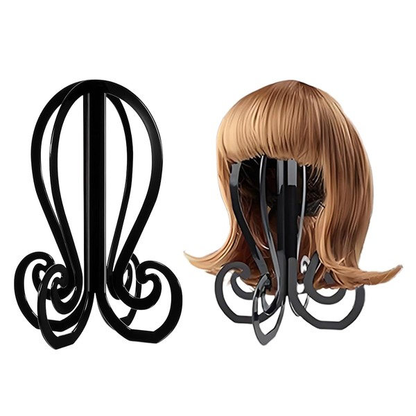 SJQBAINING 11.7 Inches High Wig Stand, Collapsible Wig Head Stand
