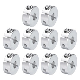 sourcing map 10pcs Single Split Clamp-On Shaft Collar 8mm Bore One-Piece Clamping Collar, 25mm OD, 10mm Thickness, Aluminum Alloy Set Screw Split Collar Clamp