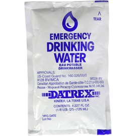 Datrex Emergency Water Packet 4.227 oz - 3 Day/72 Hour Supply (18 Packs) , White