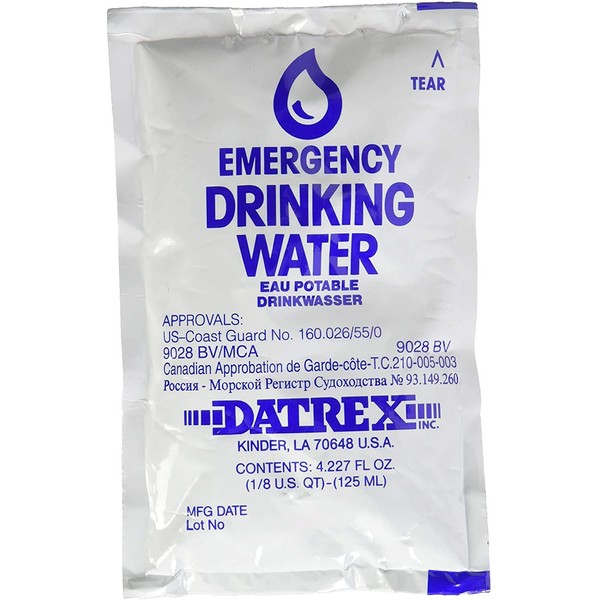 Datrex Emergency Water Packet 4.227 oz - 3 Day/72 Hour Supply (18 Packs) , White