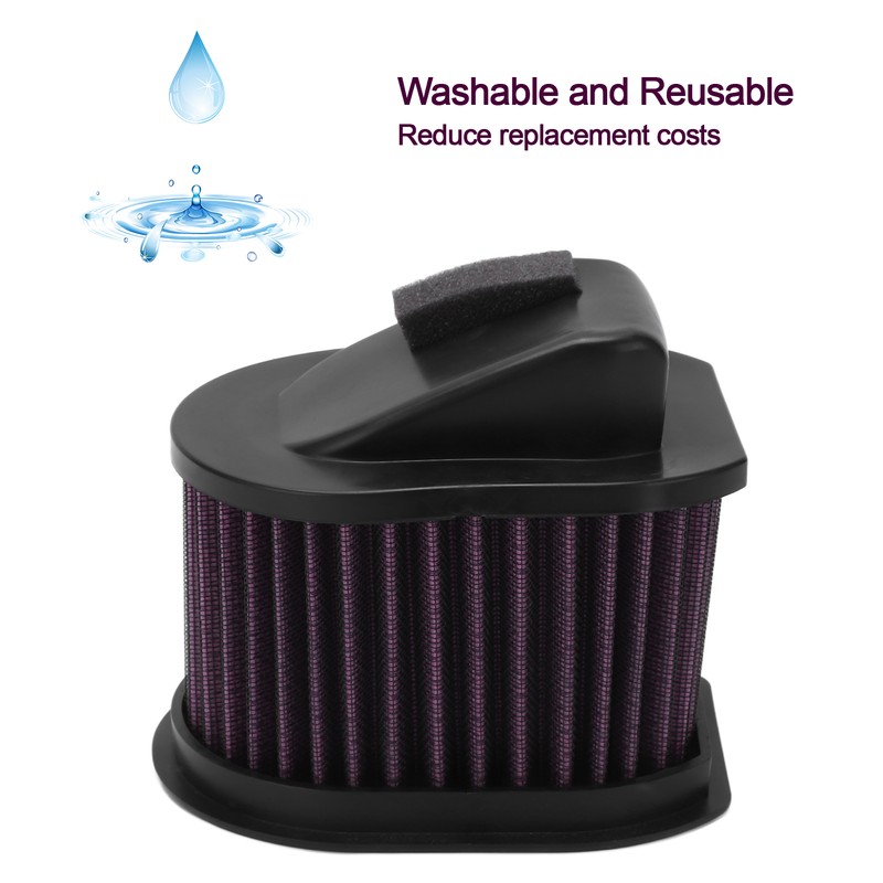 Motorcycle Air Filter High Flow Washable Reusable Wearproof Replacement for