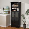 LOKO Tall Bathroom Cabinet, Modern Storage Organizer with Doors &