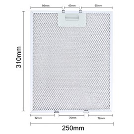 Cooker Hood Filter 310 x 250 Cooker Hood Compatible with Poweka Cooker Hood (Pack of 3)