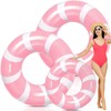 WinnerWhy 2 Pcs Jumbo Pink Swim Ring with Handles 47.24