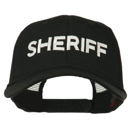Sheriff Embroidered Military Mesh Back Cap - Black OSFM