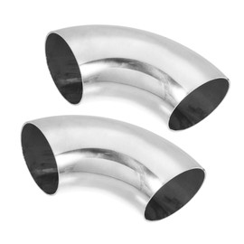 ACROPIX 2pcs OD 2.5 Inch 90 Degree SS304 Stainless Steel Bend Tube Exhaust Elbow Pipe for Car Modified Exhaust System 0.06" Wall Thickness Piping Silver Tone Car Parts