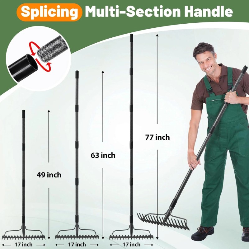 Nicecho Strong DOUBLE Rake W/ 17 tines / 49" long