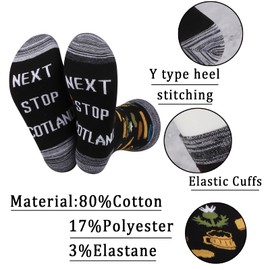 JXGZSO Scotland Symbols Souvenir Gift Next Stop Scotland Socks Scotland Trip Gift Scotland Travel Lover Socks Traveler Gifts