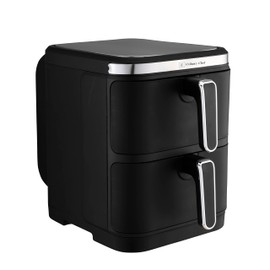 Culinary Chef 11-Quart Electric Air Fryer, Dual Basket, Adjustable Temperature, Touch Panel Control, One-Touch Cook Functions, and 360° Rapid Cooking, 1800 Watt Power