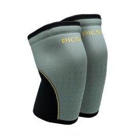 PICSIL 7/10mm Rigid Neoprene Knee Pads, 2 Knee Sleeves for Crosstraining, Powerlifting and Weightlifting, For All Types of Athletes, Unisex (Fern 10mm, XL)