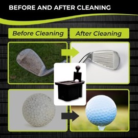 Club Clean - Original Ball and Club Cleaner/Washer with Universal Bracket for Golf Cars - Home Use - Single Chamber, Black
