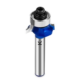 NICAVKIT 1/8" Radius Roundover Router Bit 1/4 Inch Shank, Carbide Tip 2 Flutes Rounding Over Edge Forming Router Bit with Bearing Guide CNC Woodworking Tool