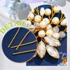 JEWEKY Bridal Hair Pins Gold Rhinestone Pearl Hair Piece Babys
