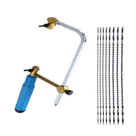 Precision Coping Saw with #1 to #8 Spiral Teeth Blades – Fast Cutting for Jewelry Making,Metal,Wood & Plastic Crafts – Spiral Jewelry Coping Saw for Woodworking & DIY Projects (11” x 5.9”)