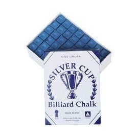 Silver Cup Pool & Snooker Table Cue Chalk SILVER CUP Blue 12 Cubes by Silver Cup