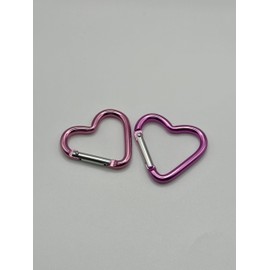 2pk Heart Shaped Keychain Clips Heavy Duty Carabiner Aluminum Alloy Carabiner Clip Spring Snap Hook Holder Lightweight Aluminum Alloy Keychain Clip Backpack Carabiner Rustproof - pink
