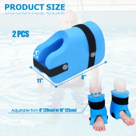 Swim Aquatic Cuffs, Underwater Training Leg Dumbbells Pair for Pool Use, EVA Foam Buoyancy Gear for Aquatic Movement Practice (Long)