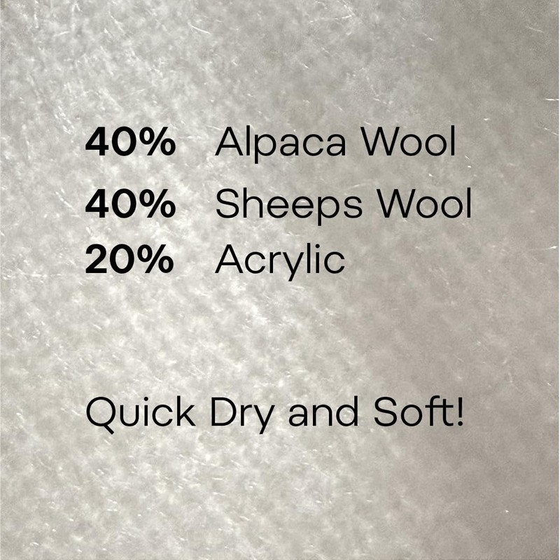 Alpaca Wool Blend Blanket, Black and White, Queen - Quick