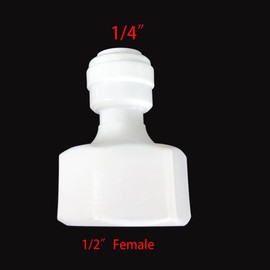 Wesell Faucet Adapter Fitting Connections Parts for Water Filters/Reverse Osmosis RO Systems(1/2 NPT Female x 1/4 OD Tube,10 Pack)