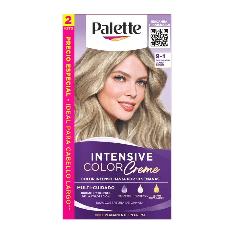 Palette Tinte para cabello Color Creme 9 1 Rubio Extra