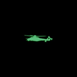 Blackhawk Military Helicopter Silhouette Glow in The Dark Sticker Decal for Phone Tablet Laptop Car Truck Window | 4" Sticker | Green