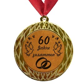Larius Group Medal Orden 60 Years Together or Your Desired Text Diamond Wedding or Your Desired Text, Metal